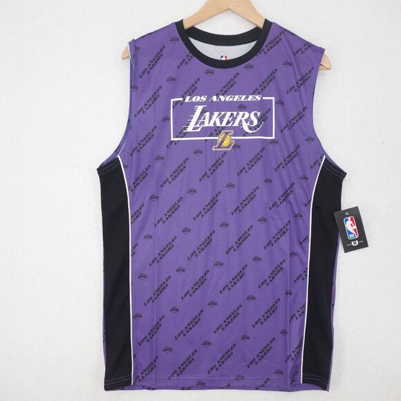 NEW Los Angeles LA Lakers NBA Authentic Tee Sleeveless Jersey Logo Men's Medium - Picture 1 of 5